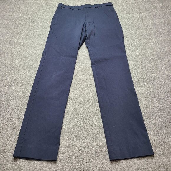 Tommy Hilfiger Pants Mens 32x32 Navy Blue Straight Fit Dress Slacks Stretch - Picture 1 of 9